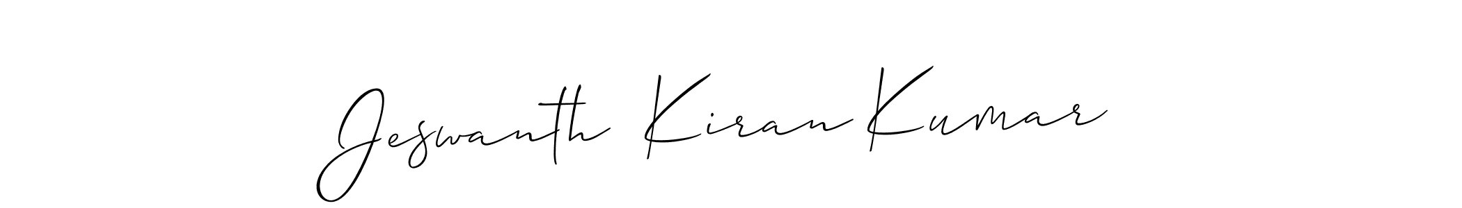 This is the best signature style for the Jeswanth  Kiran Kumar name. Also you like these signature font (Allison_Script). Mix name signature. Jeswanth  Kiran Kumar signature style 2 images and pictures png