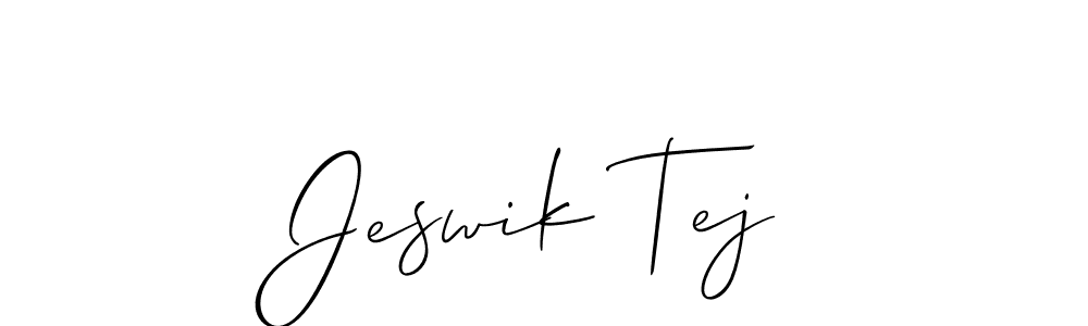 How to Draw Jeswik Tej signature style? Allison_Script is a latest design signature styles for name Jeswik Tej. Jeswik Tej signature style 2 images and pictures png