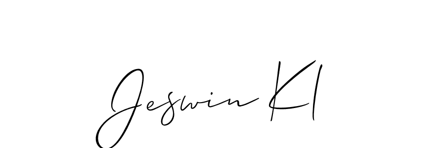 How to make Jeswin Kl signature? Allison_Script is a professional autograph style. Create handwritten signature for Jeswin Kl name. Jeswin Kl signature style 2 images and pictures png