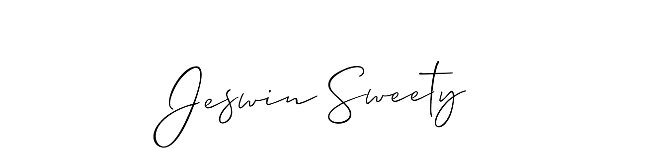 Create a beautiful signature design for name Jeswin Sweety. With this signature (Allison_Script) fonts, you can make a handwritten signature for free. Jeswin Sweety signature style 2 images and pictures png