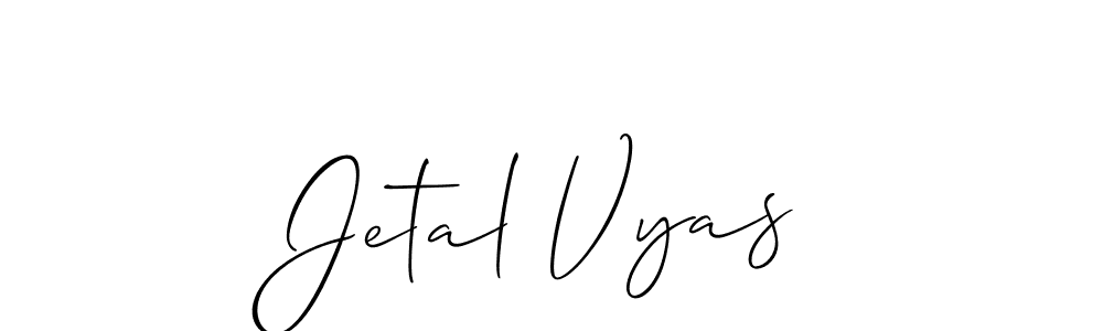 Make a short Jetal Vyas signature style. Manage your documents anywhere anytime using Allison_Script. Create and add eSignatures, submit forms, share and send files easily. Jetal Vyas signature style 2 images and pictures png