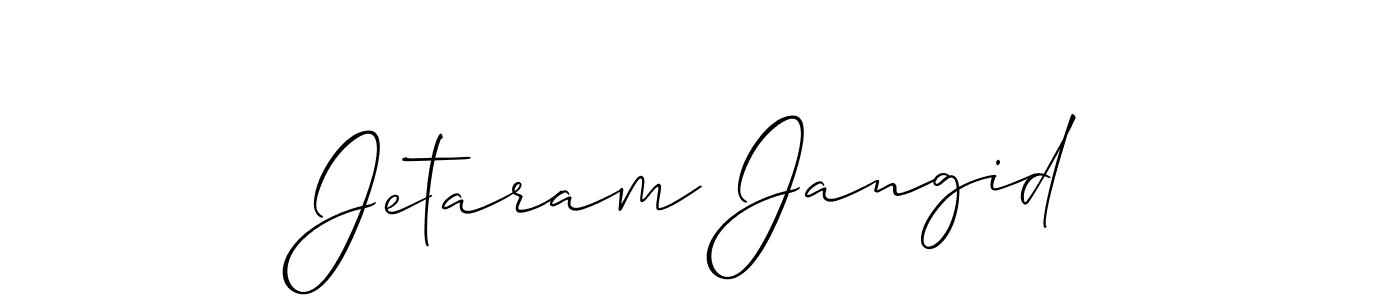 Also You can easily find your signature by using the search form. We will create Jetaram Jangid name handwritten signature images for you free of cost using Allison_Script sign style. Jetaram Jangid signature style 2 images and pictures png