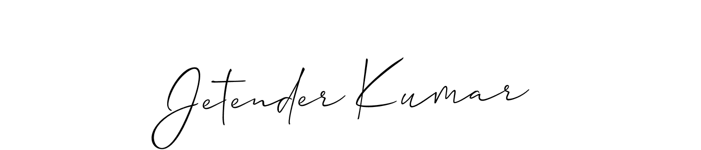 Also we have Jetender Kumar name is the best signature style. Create professional handwritten signature collection using Allison_Script autograph style. Jetender Kumar signature style 2 images and pictures png