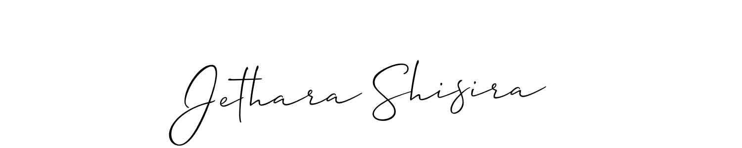 if you are searching for the best signature style for your name Jethara Shisira. so please give up your signature search. here we have designed multiple signature styles  using Allison_Script. Jethara Shisira signature style 2 images and pictures png