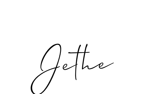 Allison_Script is a professional signature style that is perfect for those who want to add a touch of class to their signature. It is also a great choice for those who want to make their signature more unique. Get Jethe name to fancy signature for free. Jethe signature style 2 images and pictures png