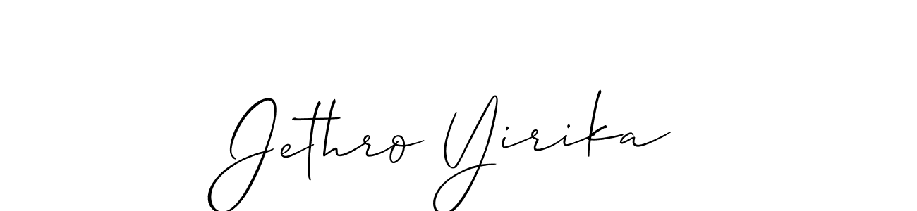 You should practise on your own different ways (Allison_Script) to write your name (Jethro Yirika) in signature. don't let someone else do it for you. Jethro Yirika signature style 2 images and pictures png