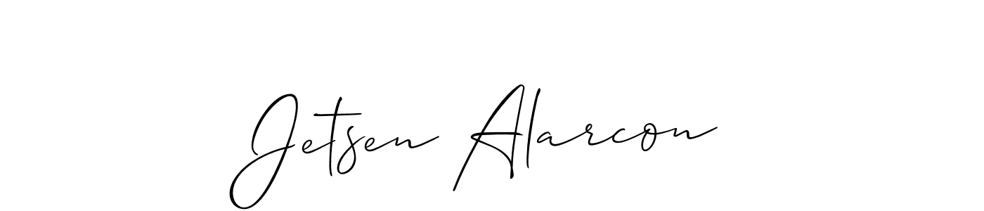 How to make Jetsen Alarcon signature? Allison_Script is a professional autograph style. Create handwritten signature for Jetsen Alarcon name. Jetsen Alarcon signature style 2 images and pictures png