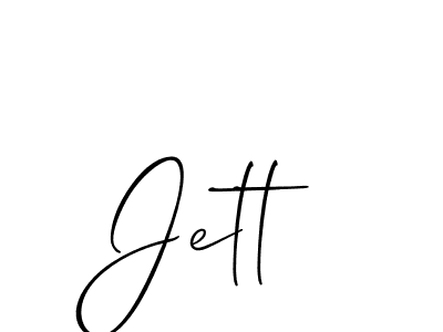 How to Draw Jett signature style? Allison_Script is a latest design signature styles for name Jett. Jett signature style 2 images and pictures png