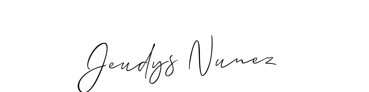 Design your own signature with our free online signature maker. With this signature software, you can create a handwritten (Allison_Script) signature for name Jeudys Nunez. Jeudys Nunez signature style 2 images and pictures png