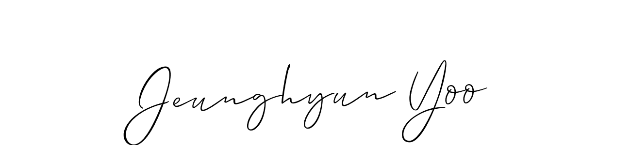 Jeunghyun Yoo stylish signature style. Best Handwritten Sign (Allison_Script) for my name. Handwritten Signature Collection Ideas for my name Jeunghyun Yoo. Jeunghyun Yoo signature style 2 images and pictures png