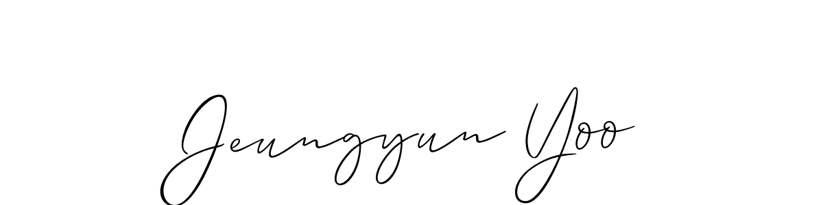 Make a beautiful signature design for name Jeungyun Yoo. With this signature (Allison_Script) style, you can create a handwritten signature for free. Jeungyun Yoo signature style 2 images and pictures png