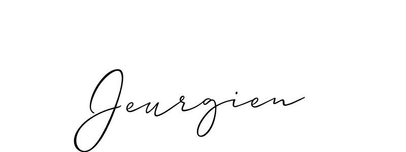 The best way (Allison_Script) to make a short signature is to pick only two or three words in your name. The name Jeurgien include a total of six letters. For converting this name. Jeurgien signature style 2 images and pictures png