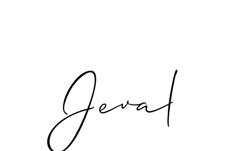 Make a beautiful signature design for name Jeval. With this signature (Allison_Script) style, you can create a handwritten signature for free. Jeval signature style 2 images and pictures png