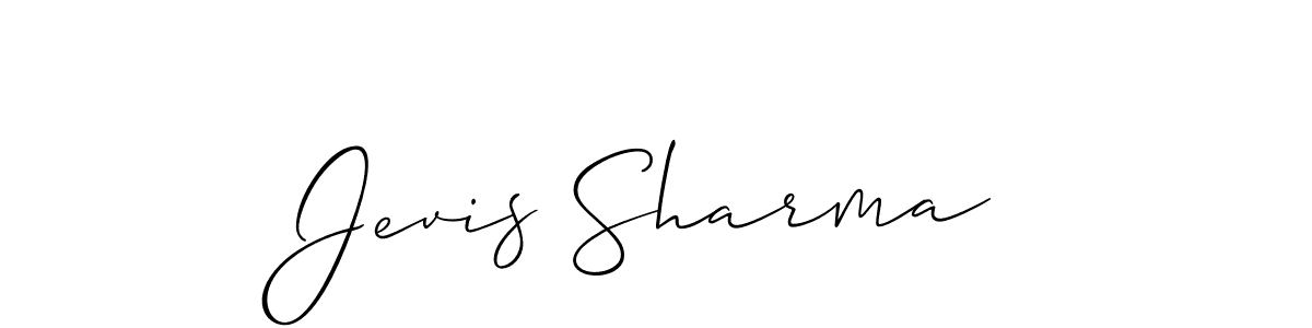Create a beautiful signature design for name Jevis Sharma. With this signature (Allison_Script) fonts, you can make a handwritten signature for free. Jevis Sharma signature style 2 images and pictures png