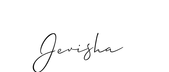 Make a beautiful signature design for name Jevisha. With this signature (Allison_Script) style, you can create a handwritten signature for free. Jevisha signature style 2 images and pictures png
