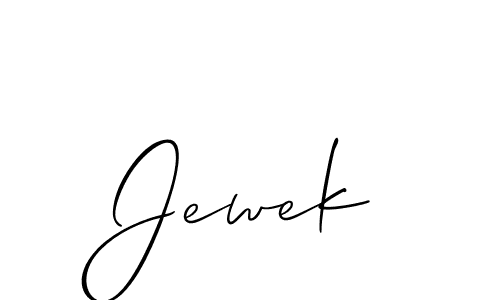 Create a beautiful signature design for name Jewek. With this signature (Allison_Script) fonts, you can make a handwritten signature for free. Jewek signature style 2 images and pictures png