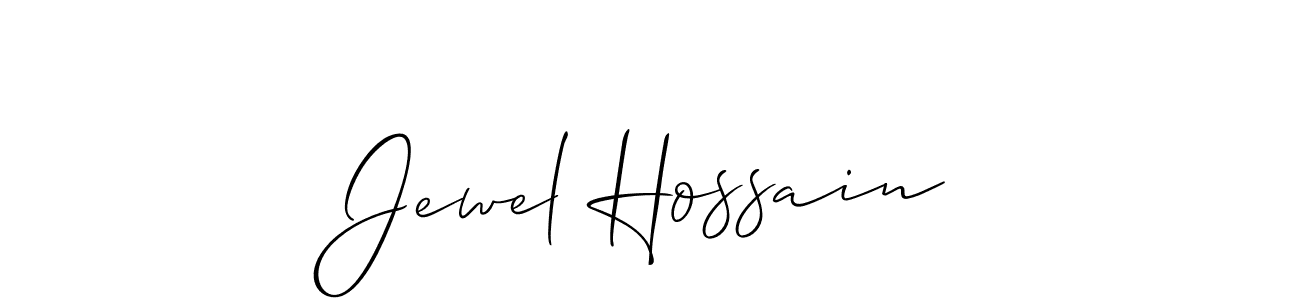 The best way (Allison_Script) to make a short signature is to pick only two or three words in your name. The name Jewel Hossain include a total of six letters. For converting this name. Jewel Hossain signature style 2 images and pictures png