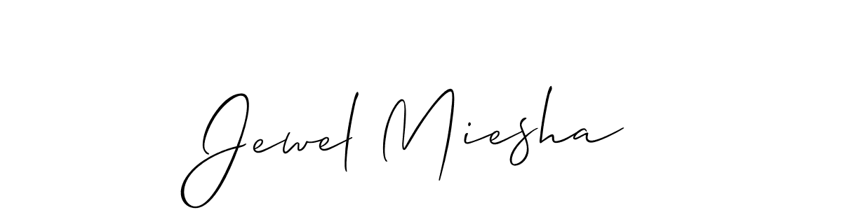 The best way (Allison_Script) to make a short signature is to pick only two or three words in your name. The name Jewel Miesha include a total of six letters. For converting this name. Jewel Miesha signature style 2 images and pictures png