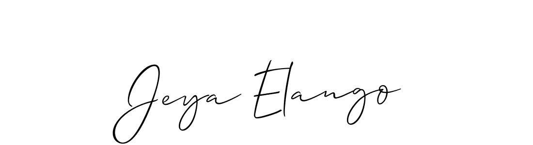 How to make Jeya Elango name signature. Use Allison_Script style for creating short signs online. This is the latest handwritten sign. Jeya Elango signature style 2 images and pictures png