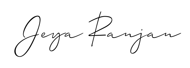 Try this chic Jeya Ranjan handwritten sign style. Using Allison_Script font elements, it gives your name a sleek, memorable identity. Jeya Ranjan signature style 2 images and pictures png
