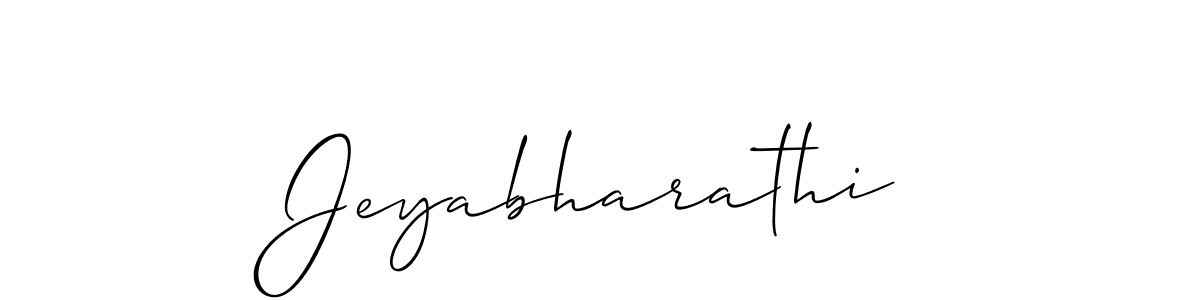 Design your own signature with our free online signature maker. With this signature software, you can create a handwritten (Allison_Script) signature for name Jeyabharathi. Jeyabharathi signature style 2 images and pictures png