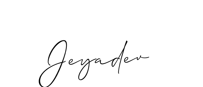 How to make Jeyadev signature? Allison_Script is a professional autograph style. Create handwritten signature for Jeyadev name. Jeyadev signature style 2 images and pictures png