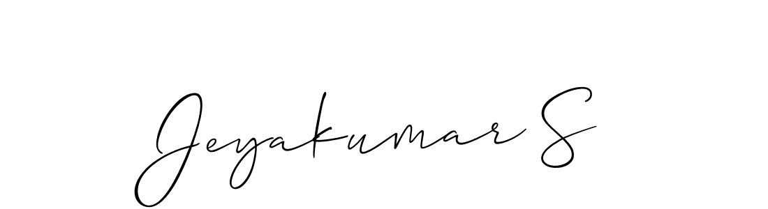 Create a beautiful signature design for name Jeyakumar S. With this signature (Allison_Script) fonts, you can make a handwritten signature for free. Jeyakumar S signature style 2 images and pictures png