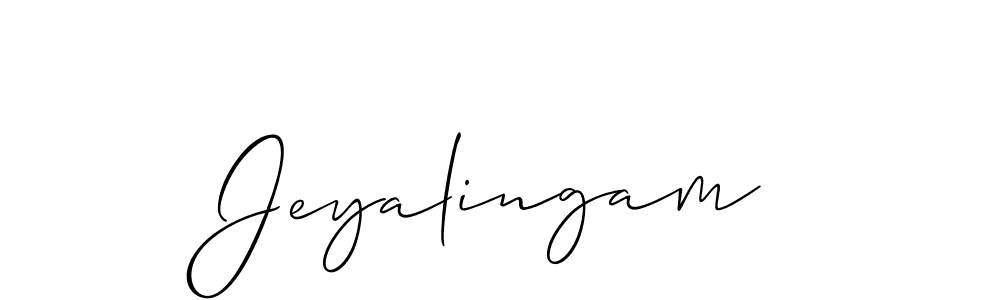 Use a signature maker to create a handwritten signature online. With this signature software, you can design (Allison_Script) your own signature for name Jeyalingam. Jeyalingam signature style 2 images and pictures png