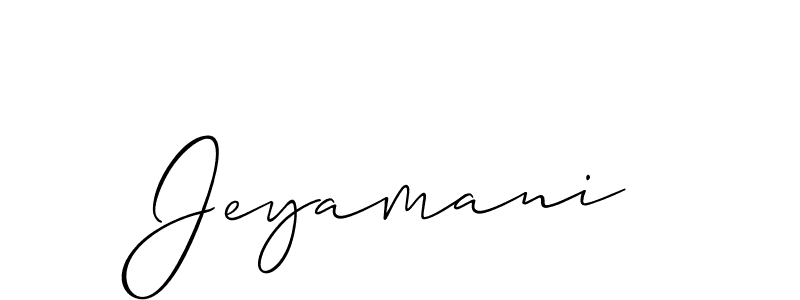 Use a signature maker to create a handwritten signature online. With this signature software, you can design (Allison_Script) your own signature for name Jeyamani. Jeyamani signature style 2 images and pictures png