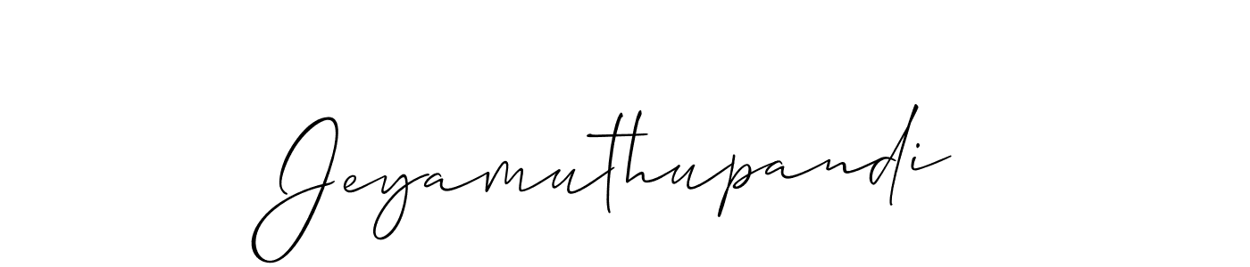 The best way (Allison_Script) to make a short signature is to pick only two or three words in your name. The name Jeyamuthupandi include a total of six letters. For converting this name. Jeyamuthupandi signature style 2 images and pictures png