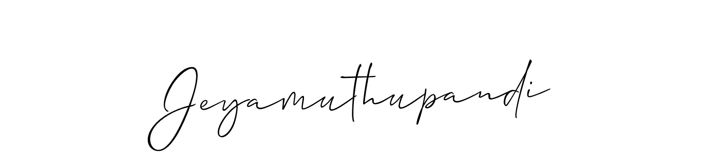 The best way (Allison_Script) to make a short signature is to pick only two or three words in your name. The name Jeyamuthupandi include a total of six letters. For converting this name. Jeyamuthupandi signature style 2 images and pictures png