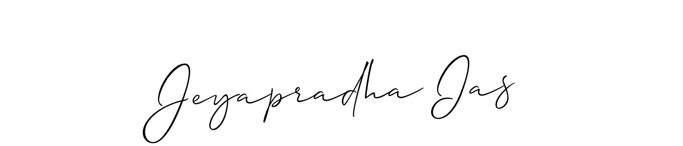 Create a beautiful signature design for name Jeyapradha Ias. With this signature (Allison_Script) fonts, you can make a handwritten signature for free. Jeyapradha Ias signature style 2 images and pictures png
