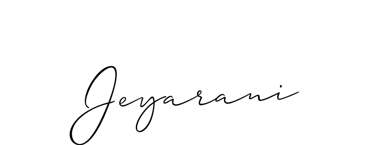 if you are searching for the best signature style for your name Jeyarani. so please give up your signature search. here we have designed multiple signature styles  using Allison_Script. Jeyarani signature style 2 images and pictures png