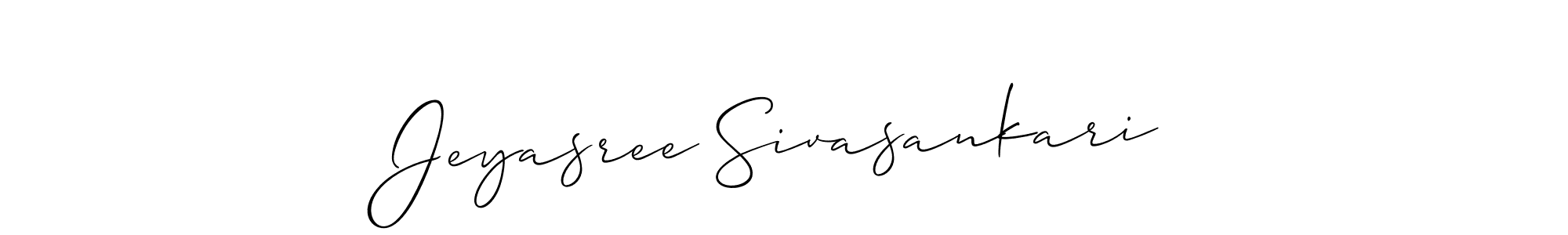 Make a short Jeyasree Sivasankari signature style. Manage your documents anywhere anytime using Allison_Script. Create and add eSignatures, submit forms, share and send files easily. Jeyasree Sivasankari signature style 2 images and pictures png