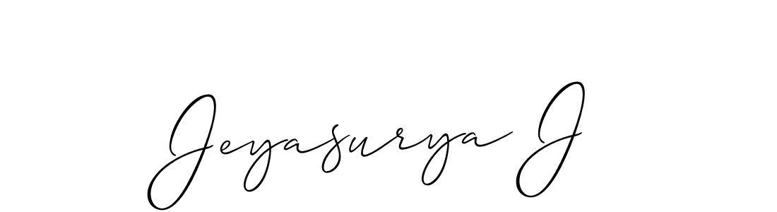 You should practise on your own different ways (Allison_Script) to write your name (Jeyasurya J) in signature. don't let someone else do it for you. Jeyasurya J signature style 2 images and pictures png