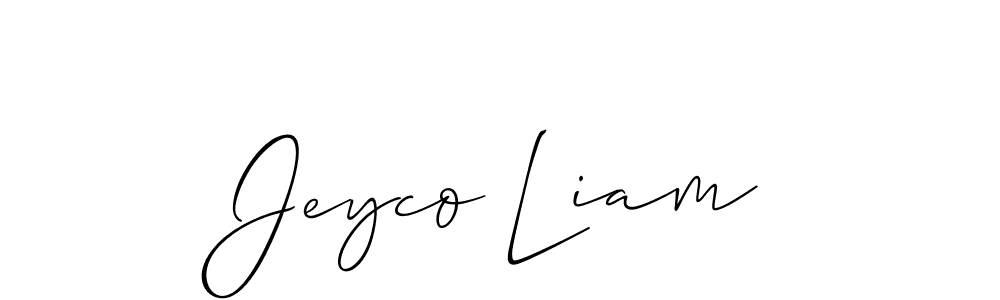 Allison_Script is a professional signature style that is perfect for those who want to add a touch of class to their signature. It is also a great choice for those who want to make their signature more unique. Get Jeyco Liam name to fancy signature for free. Jeyco Liam signature style 2 images and pictures png