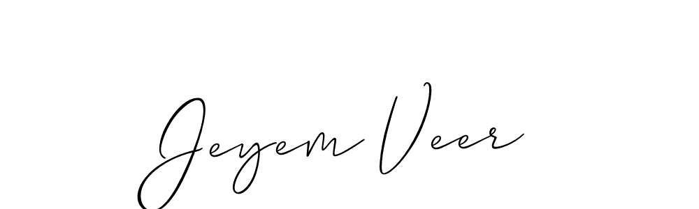 It looks lik you need a new signature style for name Jeyem Veer. Design unique handwritten (Allison_Script) signature with our free signature maker in just a few clicks. Jeyem Veer signature style 2 images and pictures png