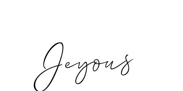 Allison_Script is a professional signature style that is perfect for those who want to add a touch of class to their signature. It is also a great choice for those who want to make their signature more unique. Get Jeyous name to fancy signature for free. Jeyous signature style 2 images and pictures png