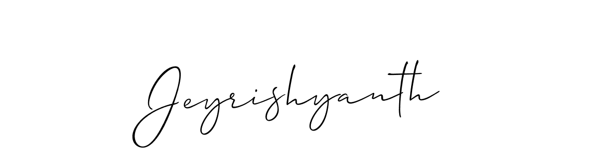 Use a signature maker to create a handwritten signature online. With this signature software, you can design (Allison_Script) your own signature for name Jeyrishyanth. Jeyrishyanth signature style 2 images and pictures png