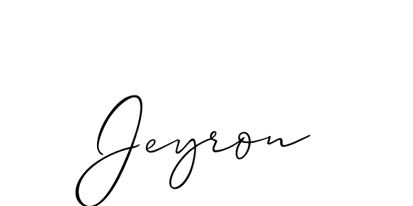 Create a beautiful signature design for name Jeyron. With this signature (Allison_Script) fonts, you can make a handwritten signature for free. Jeyron signature style 2 images and pictures png