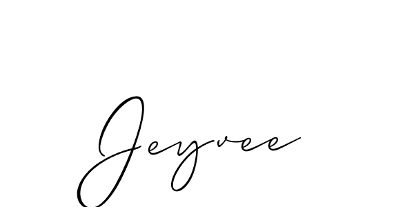 Use a signature maker to create a handwritten signature online. With this signature software, you can design (Allison_Script) your own signature for name Jeyvee. Jeyvee signature style 2 images and pictures png