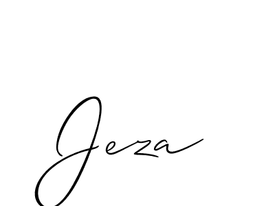 Create a beautiful signature design for name Jeza. With this signature (Allison_Script) fonts, you can make a handwritten signature for free. Jeza signature style 2 images and pictures png