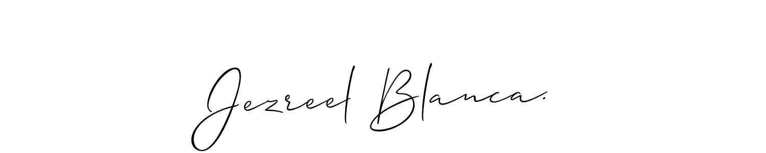 Check out images of Autograph of Jezreel Blanca. name. Actor Jezreel Blanca. Signature Style. Allison_Script is a professional sign style online. Jezreel Blanca. signature style 2 images and pictures png