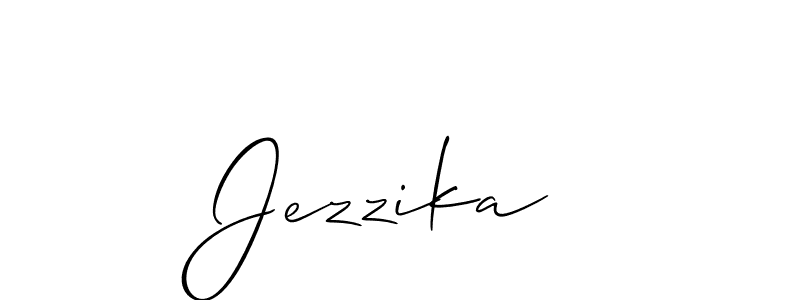 Design your own signature with our free online signature maker. With this signature software, you can create a handwritten (Allison_Script) signature for name Jezzika . Jezzika  signature style 2 images and pictures png