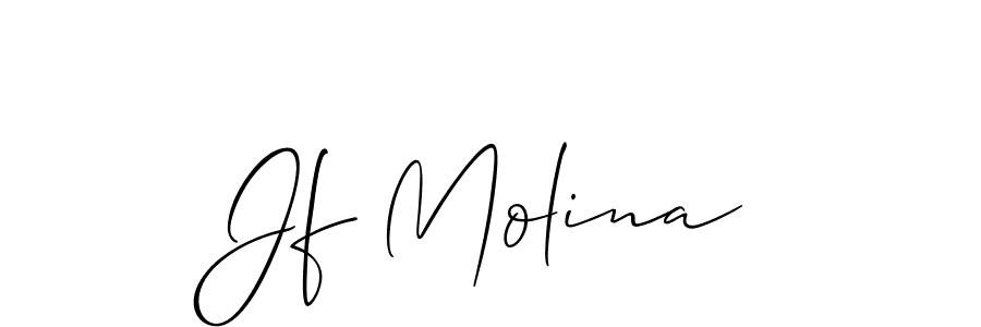 Use a signature maker to create a handwritten signature online. With this signature software, you can design (Allison_Script) your own signature for name Jf Molina. Jf Molina signature style 2 images and pictures png