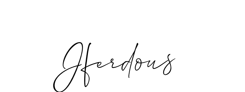 It looks lik you need a new signature style for name Jferdous. Design unique handwritten (Allison_Script) signature with our free signature maker in just a few clicks. Jferdous signature style 2 images and pictures png