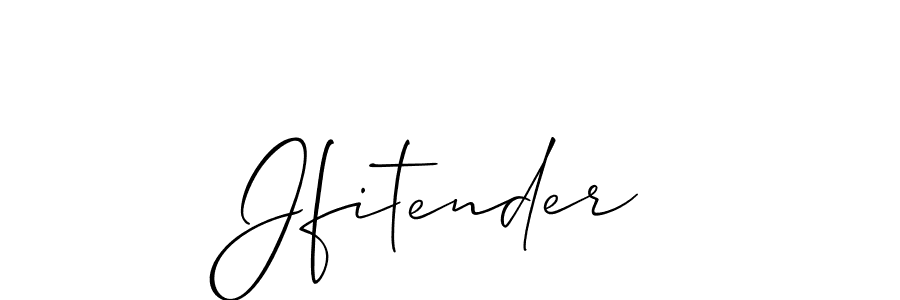 Make a short Jfitender signature style. Manage your documents anywhere anytime using Allison_Script. Create and add eSignatures, submit forms, share and send files easily. Jfitender signature style 2 images and pictures png