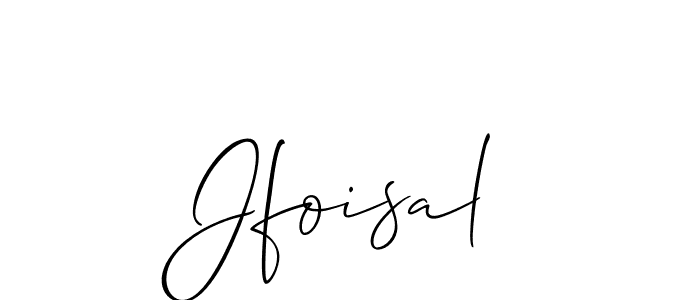 if you are searching for the best signature style for your name Jfoisal. so please give up your signature search. here we have designed multiple signature styles  using Allison_Script. Jfoisal signature style 2 images and pictures png