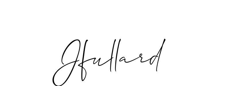 How to make Jfullard name signature. Use Allison_Script style for creating short signs online. This is the latest handwritten sign. Jfullard signature style 2 images and pictures png