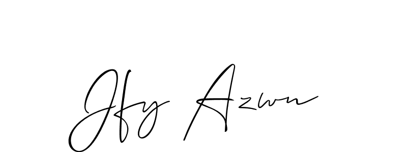 How to Draw Jfy Azwn signature style? Allison_Script is a latest design signature styles for name Jfy Azwn. Jfy Azwn signature style 2 images and pictures png